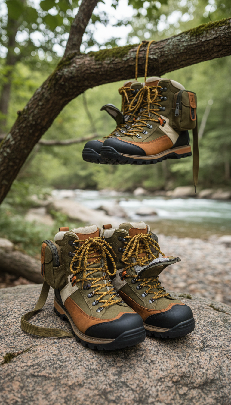 Multi-Compartment Trail Boots with Ankle Support