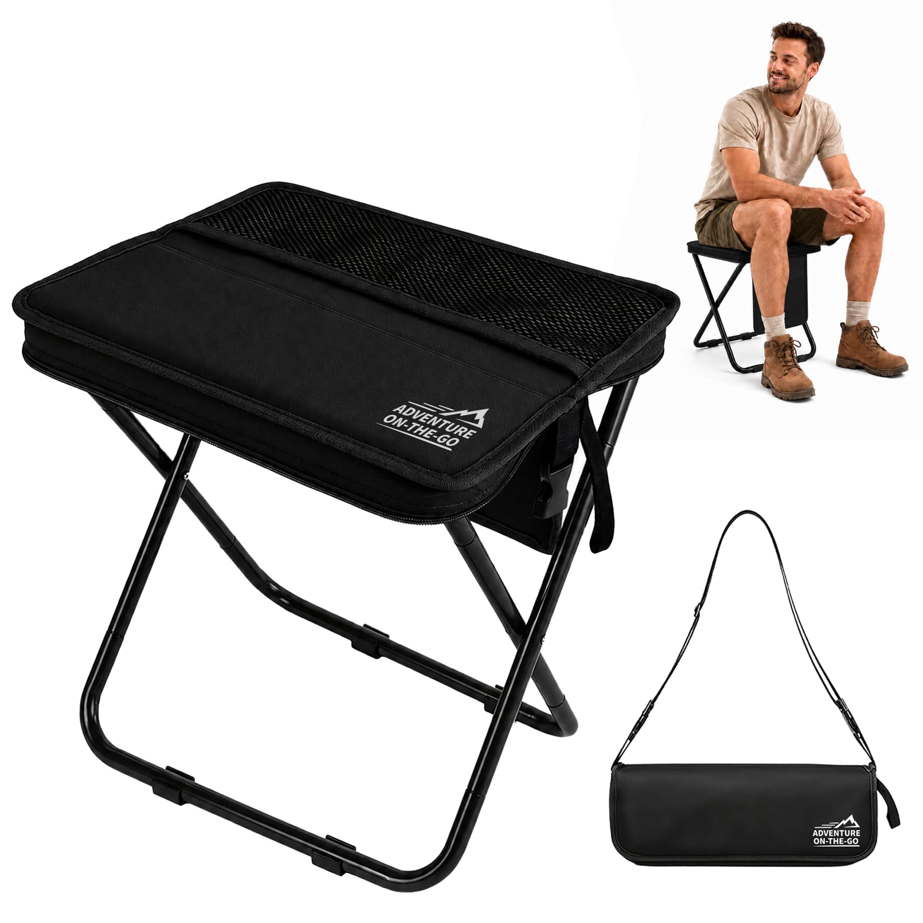 WALKSET Extra Tall Portable Camping Stool - Ultralight & Heavy Duty